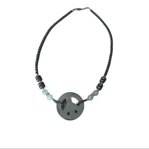 Vintage Women’s Peace sign stainless steel necklace